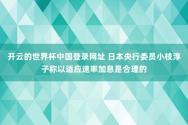 开云的世界杯中国登录网址 日本央行委员小枝淳子称以适应速率加息是合理的
