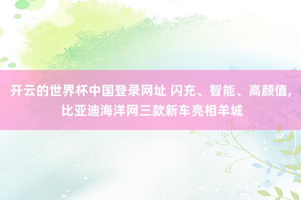 开云的世界杯中国登录网址 闪充、智能、高颜值, 比亚迪海洋网三款新车亮相羊城
