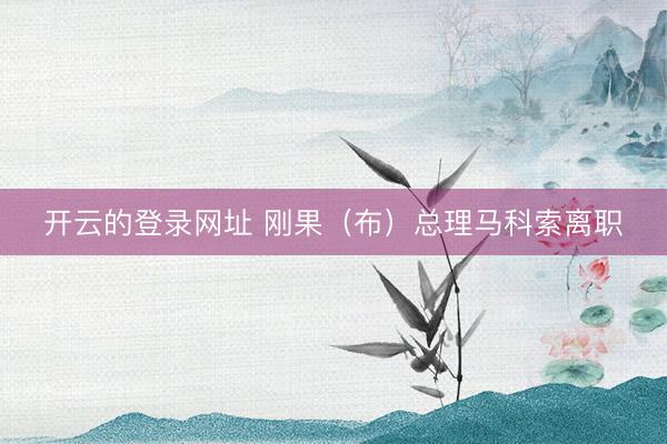 开云的登录网址 刚果(布)总理马科索离职